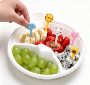 Nuevo Juego de Tenedores de Frutas con Diseño de Animales de Granja, Lindos Tenedores de Dibujos Animados para Niños, Palillos Creativos de Plástico de Grado Alimenticio para Bento, 15g - Product Image 1