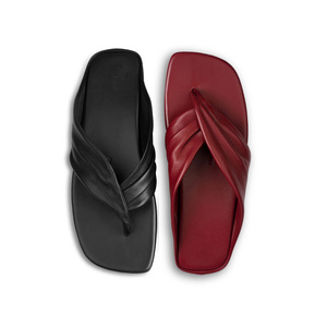 Chanclas de Verano de Diseño Sueco, Resistentes, de Cuero Genuino, con Punta Cuadrada, para Exteriores - Product Image 1