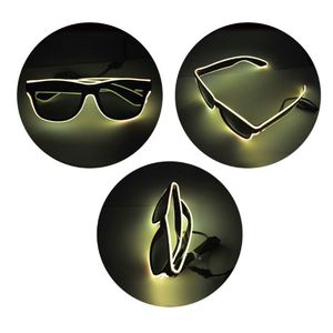 Gafas de luz EL para fiesta con brillo de neón, 10 colores, gafas de sol para fiesta Rave, estuche con batería AA - Product Image 6