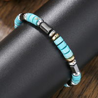 Bracelet tendance unisexe fait main en tungstène perlé géométrique noir, style rétro européen et américain, idéal pour les trajets quotidiens et le commerce transfrontalier.
