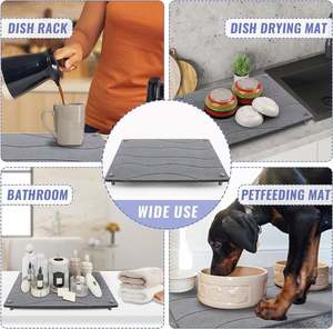 KATADY Custom Home Stone <b>Drying</b> <b>Mat</b> Diatomite Dish <b>Drying</b> <b>Mats</b> for <b>Kitchen</b> Counter Padded Dish <b>Drying</b> Stone - Product Image 6