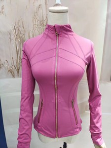 Biểu Tượng Tùy Chỉnh Tập Thể Dục Yoga Mặc Thể Thao Áo Khoác Dài Tay Áo Tập Thể Dục Yoga Áo Sơ Mi Hàng Đầu Thể Thao Lulu Áo Khoác Dây Kéo Vàng - Product Image 3