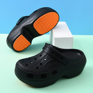Crocs pour femmes en EVA, antidérapants, respirants, à bout fermé, pour l'été, pour l'extérieur, augmentant la hauteur, blanc, noir, kaki, 35-40 - Product Image 4