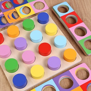 <span class=keywords><strong>Giochi</strong></span> da Tavolo Educativi Montessori per Bambini 1-<span class=keywords><strong>3</strong></span> <span class=keywords><strong>Anni</strong></span>, Giocattoli in Legno per l'Apprendimento con Puzzle di Abbinamento Colori - Product Image 3