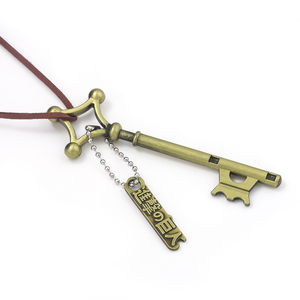 Nouveau design Anime <span class=keywords><strong>Eren</strong></span>, collier pendentif en métal bronze avec <span class=keywords><strong>clé</strong></span> et mot de passe - Product Image 4