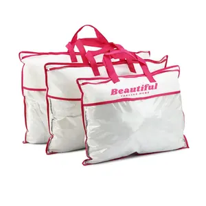 Bolsa de embalaje de manta de PVC con asa para almohada y edredón, bolsa de almacenamiento de polvo textil de edredón de PVC personalizado