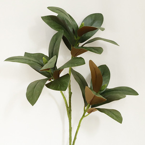Planta Artificial de Hoja de Magnolia de Tres Puntas con Frutos, Alta Simulación, Decoración Interior, Vegetación - Product Image 3