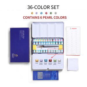 Giorgione - Juego de Pinturas de Acuarela Sólida de 36 Colores al por Mayor, Incluye Acuarelas Metálicas Brillantes, con Regalos - Product Image 3