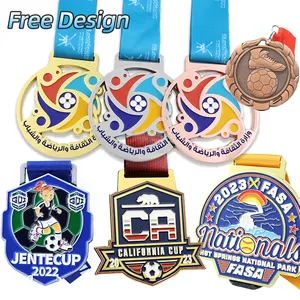 Factory Cheap Custom Design Soccer Football 3D Metal Medal