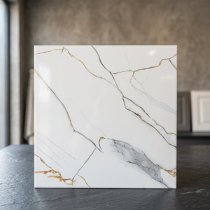 Baldosas de Cerámica de Porcelana Esmaltada 3D con Diseño de Mármol, 400x400mm, Acabado Mate para Baño e Interiores - Product Image 1