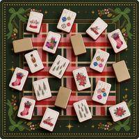Jeu de tuiles de mahjong américain 160 pièces Thème Noël Père Noël Champagne Pliable Moderne Acrylique 2 couches Vente en gros Livraison rapide
