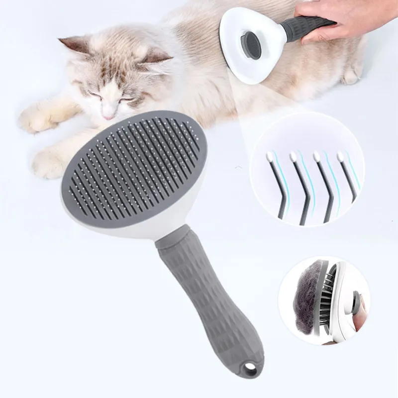 En satıcı Pet tarak fırça kolay epilasyon pet aksesuarları ürünleri için pet bakım temizlik kaldır bit kedi tarak