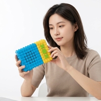 Speaker Blok Bangunan DIY Speaker Audio Portabel Stereo Mini untuk Meja