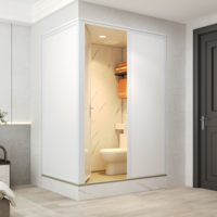 Unité de salle de bain modulaire en alliage d'aluminium au design moderne et hygiénique avec portes coulissantes pour chantier – Haute performance et écologique