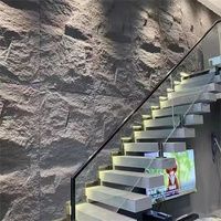 Panneaux muraux décoratifs extérieurs en pierre artificielle en polyuréthane PU de conception moderne, imperméables et ignifuges pour villas