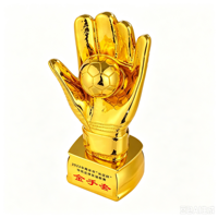 Trophée de football en résine, design coupe, récompense meilleur joueur, trophée gant d'or, trophée gardien de but, objet commémoratif pour les fans, écologique, UV