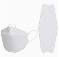 KF94 Masque respiratoire jetable anti-poussière de haute qualité, en tissu soufflé par fusion en forme de poisson, certifié CE, respectueux de la peau.