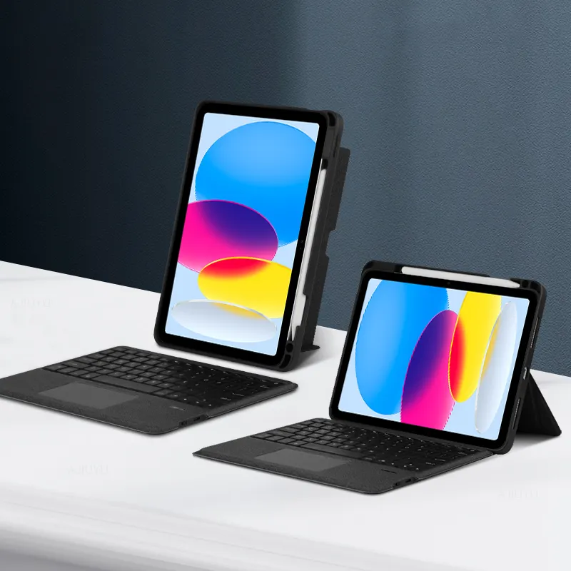 최신 무선 BT 매직 키보드 마그네틱 케이스 스마트 트랙패드 키보드 타입 C 포트 iPad 10.9/11 iPad Pro 12.9 인치