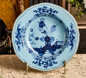 9 Inch Italian <b>Vintage</b> Floral Ceramic Soup <b>Plate</b> Tabletop Charger <b>Plate</b> For Wedding Party Decoration - Product Image 4