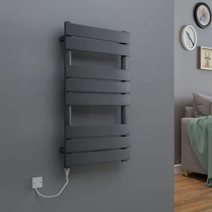 Sèche-serviettes électrique en acier doux anthracite, radiateur porte-serviettes - Product Image 5