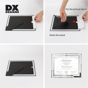 DX thiết kế bán buôn sáng tạo pha lê bằng tốt nghiệp khung A4 Honor giấy chứng nhận kính trong suốt khung ảnh - Product Image 3