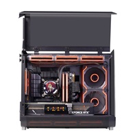 Casing PC Gaming Gamer-X Desain Baru MicroATX Mid Tower dengan Panel Samping Kaca Layar Digital USB3.0 Putih