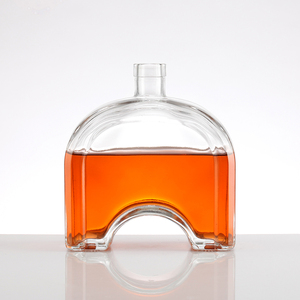 Bouteille à liqueur en verre demi-arc, <span class=keywords><strong>carafe</strong></span> à whisky unique et creuse pour bar à domicile et spiritueux - Product Image 2