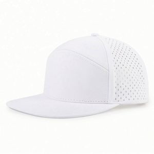 หมวกแก๊ปทรงสปอร์ตแบบ Snapback คุณภาพสูง สั่งทำโลโก้ได้ 男女兼用 กันน้ำ ระบายอากาศด้วยเลเซอร์ 7 แผง ปีกแบน กันน้ำ สำหรับกีฬาเบสบอล - Product Image 5