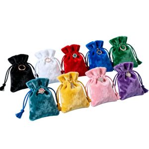 Pochette en velours avec cordon de serrage et logo personnalisé, sac de rangement de luxe pour bijoux - Product Image 1