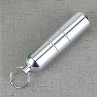 Boîte à pilules portable avec logo personnalisé, boîte à capsules, porte-cure-dents avec porte-clés, tube en aluminium, distributeur de médicaments, flacon de rangement