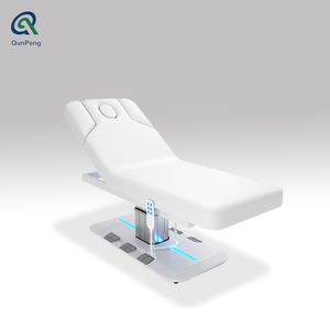 Qunpeng <span class=keywords><strong>2025</strong></span> nuova vendita calda Base bianca letto Spa cosmetico curvo lettino da massaggio elettrico con luce Led Medical frustino Extension letto - Product Image 4