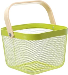 Cesta Organizadora <span class=keywords><strong>de</strong></span> Malla Metálica Multifuncional, Cesta Colgante para Frutas <span class=keywords><strong>de</strong></span> Cocina con Asa <span class=keywords><strong>de</strong></span> Bambú - Product Image 1