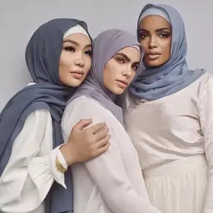 Hot Selling Wholesale High Quality Plain Islamic Women Shawls And Wraps Headband Muslim Hijabs Headscarf Chiffon Hijab Scarf