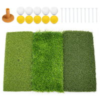 Tapis d'entraînement de golf, tapis de frappe de golf, gazon artificiel pour la pratique du golf en extérieur, pliable 3-en-1, 25"x16", tapis de gazon artificiel de qualité supérieure