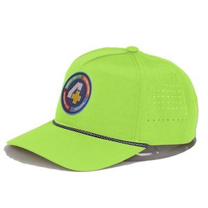 Casquettes de baseball sportives à visière plate, nouvelle conception tendance, imperméables, découpées au laser, avec trous personnalisés, vert fluorescent néon, <span class=keywords><strong>snapback</strong></span> - Product Image 3
