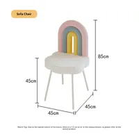 Chaise de maquillage en tissu haut de gamme, coiffeuse simple, style crème, salon, tabouret de maquillage arc-en-ciel