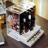 Acryl-Vorführfach Schaukasten Halskette Organisator Ring Aufbewahrung Schmuck Schaukasten Acryl-Vorführschrank