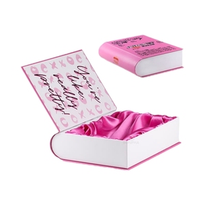Custom Logo Special Fancy Paper Cardboard with Satin Book Shaped Magnetic Flap Lid Cosmetic Perfume Bottle Packaging Box