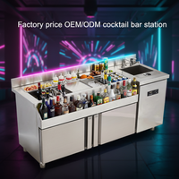 Poste de travail mobile à prix compétitif table de cocktail en acier inoxydable bar barman mobile extérieur