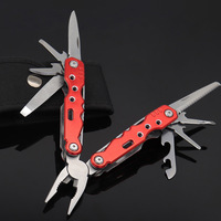 Pince multifonction pliable d'extérieur rouge, outil de survie portable, couteau combiné, pince à bec effilé pour camping et réparation