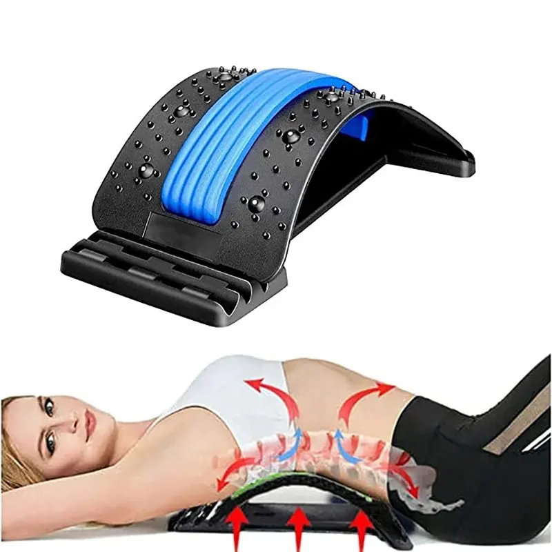 Lower Back Pain Relief Device Multi-Level Back Massager Lumbar Support Stretcher Back Stretcher