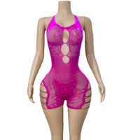Tenue de lundi du Carnaval de Trinité-et-Tobago : Monokini en résille découpée, tenues de rave, maillots de bain exotiques brillants ornés de cristaux, personnalisation ODM OEM, logo, vente en gros