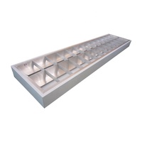 Échantillon Gratuit : Luminaire LED 2x40W 6000K Moderne à Double Tube G13, Grille 1200x300mm, Plafonnier à Louvres pour Installation en Surface