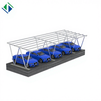 Système de montage de carport solaire de type W personnalisé, structure de stationnement photovoltaïque moderne en aluminium pour toits commerciaux et parkings au sol