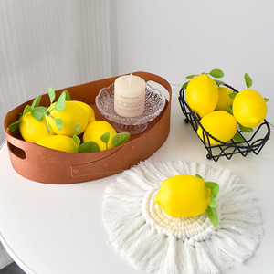 Fruta artificial de PVC de limón simulado amarillo para decoración de frutería para festividades de Halloween y Acción de Gracias - Product Image 4