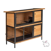 Large Wooden Pet House with Metal Frame