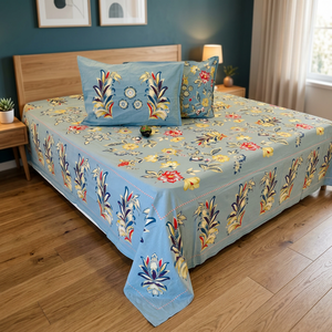 Parure de lit imprimée à motifs floraux et éléphant, comprenant couette, couvre-lit et taies d'oreiller, taille 110 x 110 pour chambre à coucher - Product Image 3
