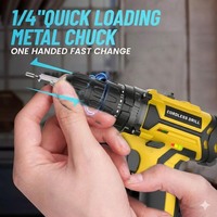 Perceuse à percussion sans fil 20V DIY à moteur à balais, mini perceuse, tournevis électrique sans clé, vitesse variable, alimentée par batterie, outil OEM