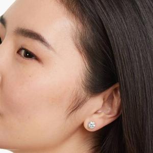 Luxury 925 Sterling <b>Silver</b> Custom Moissanite Diamond <b>Stud</b> <b>Earrings</b> Women's Fine Jewelry for Everyday Wear Wedding Anniversary - Product Image 4
