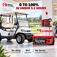 Kit de batterie pour voiturette de golf 36V 120Ah LiFePO4 avec BMS 250A intégré, écran tactile LCD, surveillance via application Bluetooth, plus de 6000 cycles, autonomie de 50 miles